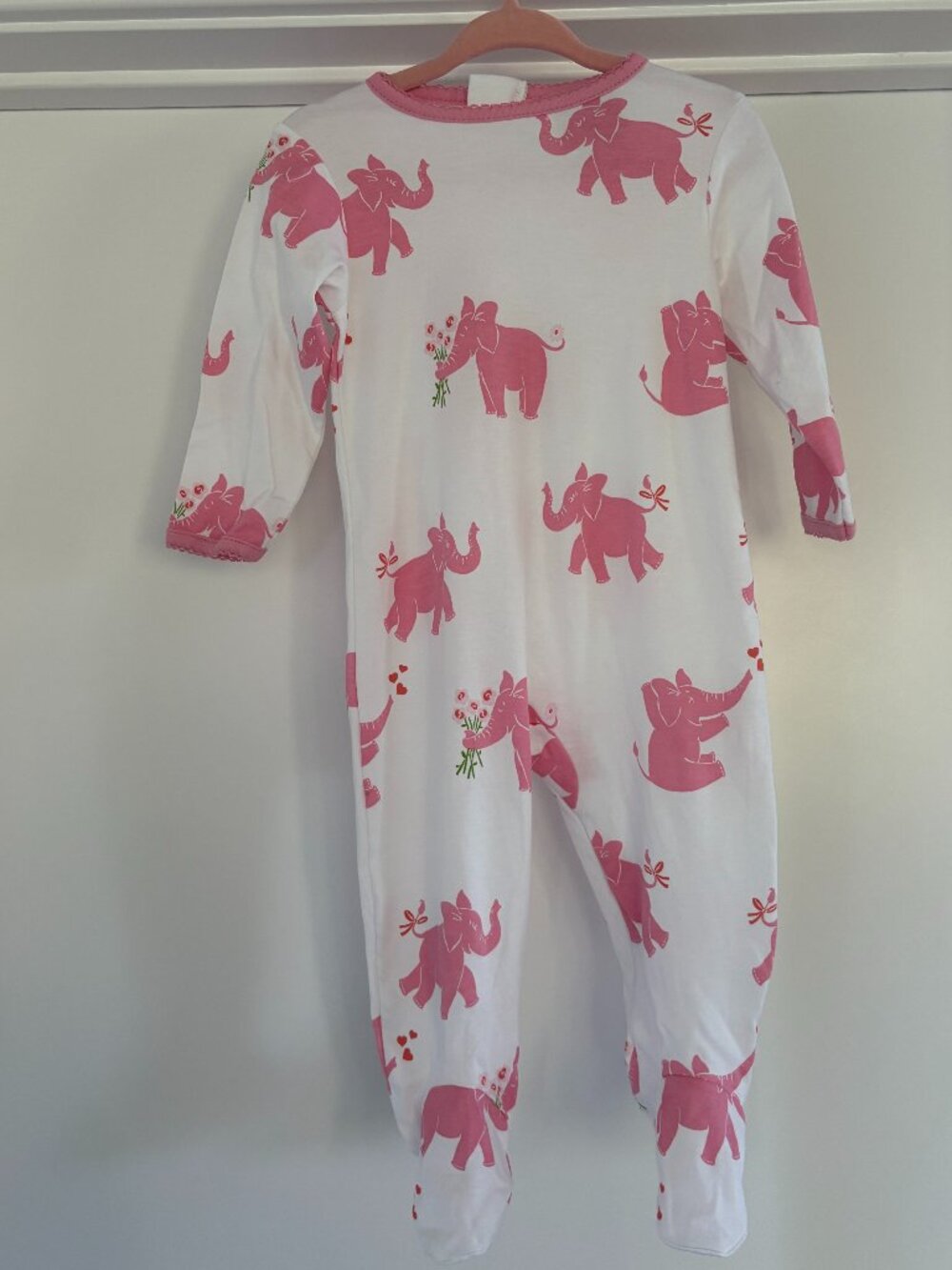 The Beaufort Bonnet Company TBBC Pink Elephant Footie Sleeper Romper, 3-6 months